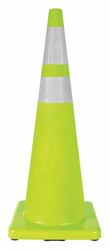 Sim Supply Traffic Cone,36 In.Fluorescent Lime  6FHA8