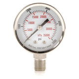 Sim Supply Pressure Gauge,Test,2 In  4FML7