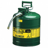 Justrite Type II Safety Can,Green,17-1/2 In. H 7250420