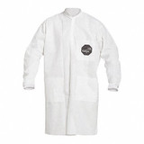 Dupont Lab Coat,White,Snaps,4XL,PK30 PB219SWH4X003000
