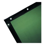 See-Thru Green Welding Curtain, 6 ft L x 8 ft W, Vinyl, 14 mil