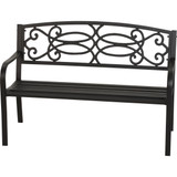 Outdoor Expressions Kensington 50 In. L. Black Steel Bench XG-203