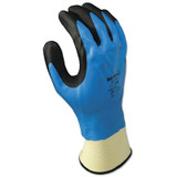 377 Liquid Resistant Nitrile/Nitrile Foam Coated Gloves, X-Large, Black/Blue/White