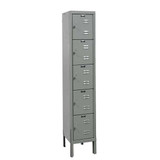 Hallowell Box Locker,Louvered,1 Wide, 5 Tier,Gray U1256-5HG