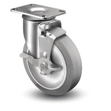 Colson Plate Caster,Swivel,Rubber,4 1/8"H 2.03356.42 BRK1
