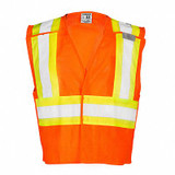 Kishigo Vest,ANSI 2,S,Orange/Red,Polyester Mesh 1176-S