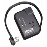 Tripp Lite Datacom Surge Protector,3 Outlet,Blk TRAVELER3USB