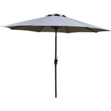 Outdoor Expressions 9 Ft. Aluminum Tilt/Crank Gray Patio Umbrella