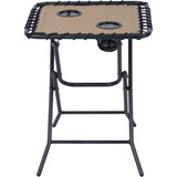 Outdoor Expressions Tan 18 In. Square Steel Folding Side Table ZD-T1022-TAN