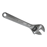 Adjustable Wrench, 6 in L, 15/16 in Opening, Chrome Plated