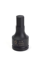 3/4" Dr Hex Impact Socket, 3/4" 45061