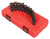 1/4" Drive 12 Pt. Metric Magnetic Universal Impact Socket Set, 11 Pc. 1825