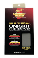 Mirror Glaze® Unigrit® Finishing Paper, 2500 Grit, 25 Sheets S2525