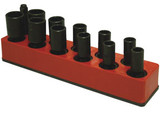 3/8" Dr Swivel/Impact 11-Hole (Metric) Magnetic Socket Organizer, Std Red 981