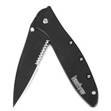 Black Leek Serrated Folding Knife w/ Speedsafe 1660CKTST