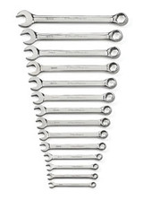 14 pc. Full Polish Combination Non-Ratcheting Wrench Set,6-19mm Metric 81925