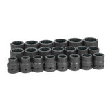 1" Drive 21 Pc. Standard Impact Set- 12 Point 9121
