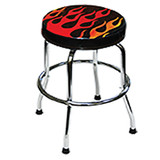 Shop Stool with Flame Design 81056