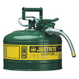 Justrite Type II Safety Can,Green,12 In. H  7225420