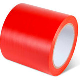 Global Industrial Safety Tape 4""W x 108'L 5 Mil Red 1 Roll