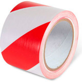 Global Industrial Striped Hazard Warning Tape 3""W x 108'L 5 Mil Red/White 1 Rol