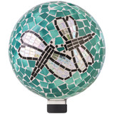 Alpine 10 In. Dia. Mosaic Dragonfly Duo Glass Gazing Globe HMD194