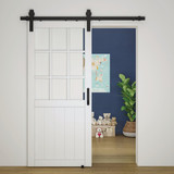 National Hardware 96 In. Matte Black Classic Interior Barn Door Kit (2-Piece)