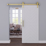 National Hardware 72 In. Brushed Gold Designer Interior Barn Door Kit with Soft Close