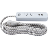 Do it Best 2-Outlet/2-USB 450J White Surge Protector with 9 Ft. Braided Cord