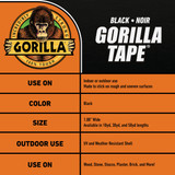 Gorilla 2.88 In. x 25 Yd. Tough & Wide Heavy-Duty Duct Tape, Black