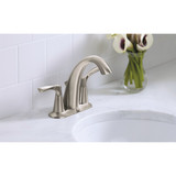Kohler Mistos Brushed Nickel 2-Handle Lever 4 In. Centerset Bathroom Faucet with Pop-Up
