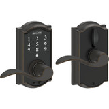 Schlage Camelot Aged Bronze Lever Touch Electronic Entry Lock FE695VCAMXACC716