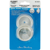 John Sterling Closet-Pro 1-1/4 In. Plastic Closet Rod Socket, White (2-Pack)