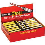 Do it 1/4 In. x 4 In. Slotted Screwdriver Impulse Display 322423 Pack of 25