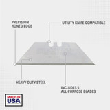 Stanley 2-Point Heavy-Duty 2-7/16 In. Utility Knife Blade (50-Pack)