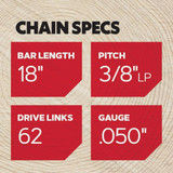 AdvanceCut 18" Repl Saw Chain S62 746973