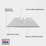 Stanley 2-Point Heavy-Duty 2-7/16 In. Utility Knife Blade (100-Pack)