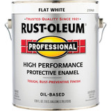 Rust-Oleum Professional Oil Based Flat Protective Rust Control Enamel, White, 1 Gal.