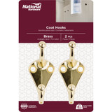 National Hardware Brass Coat & Hat Hook (2-Pack)