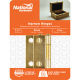National Hardware 1-1/2 In. Brass Loose-Pin Narrow Hinge (2-Pack)