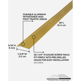 M-D Building Products 1-3/8 In. X 36 In. Satin Brass Aluminum Carpet Trim with Screw Nails