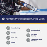 GE 10 Oz. Clear Siliconized Acrylic Painters Pro Seal & Paint Sealant 2874546 779601