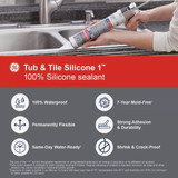GE Silicone 1 Tub & Tile, Clear, 10.1  Oz. Cartridge