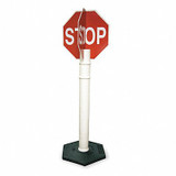 Cortina Safety Products 4-Way Stop Sign with Base,56" x 11",Red 03-747QDH15