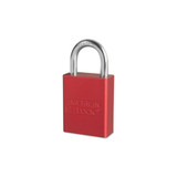 Solid Aluminum Padlocks, 1/4 in Dia, 1 in L X 3/4 in W, Red