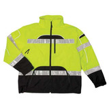 Kishigo Rain Jacket,Reflctv Piping,Lime,L-XL RWJ106-L-XL