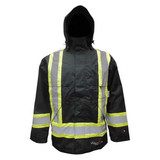 Viking Flame Resistant Rain Jacket,Black,3XL 3907FRWJ-XXXL