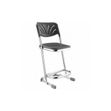 National Public Seating Square Stool,Sled-Base Legs,Chrome,35"H 6622B