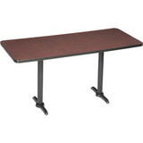 Interion Bar Height Breakroom Table 72""L x 30""W Mahogany