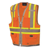 6672u/6673u Hv 300d Oxford W/Mesh Back Surveyor Vest, X-Large, Orange